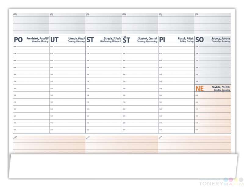Kalendáre a diáre 2026 - Pracovná podložka bez kalendária