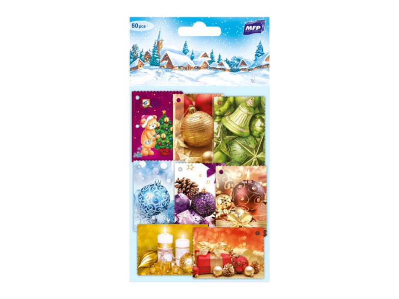 Kancelárske potreby - menovky na darčeky vianočné 50ks 1240505