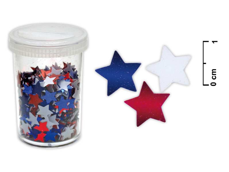 Kancelárske potreby - konfety hviezdičky 25g mix farieb 8885413