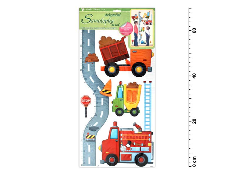 Kancelárske potreby - Samolepiaca dekorácia 10098 meter s autami 70x33cm