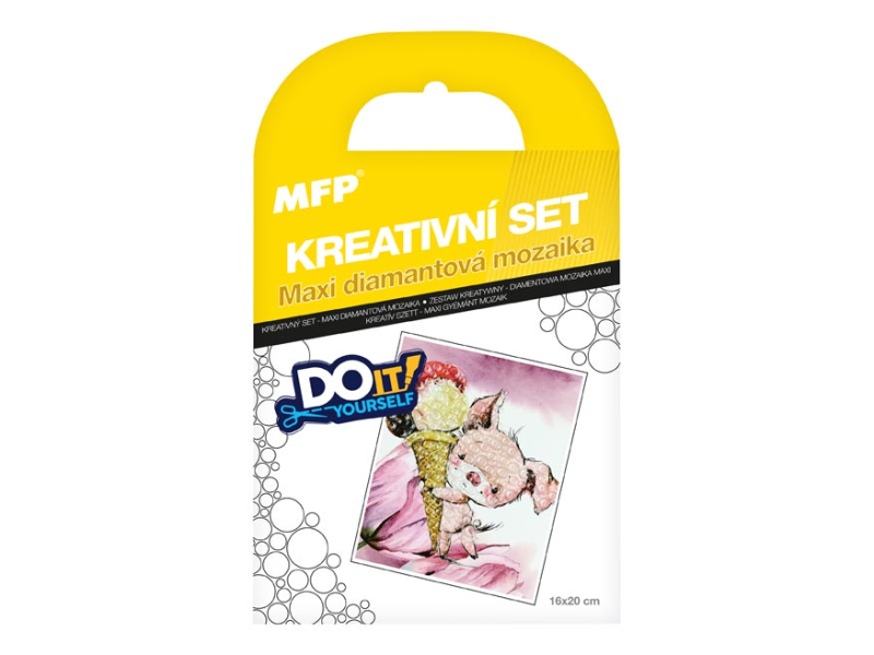 Kancelárske potreby - kreatívny set - maxi diamantová mozaika prasiatko 1042141