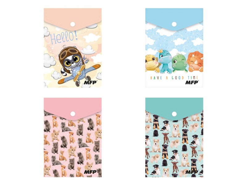 Kancelárske potreby - zložka M s cvokom A6 PP potlač detská mix č.1 5371012