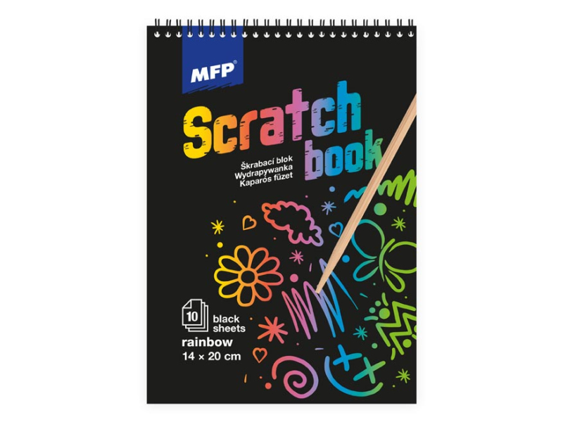 Kancelárske potreby - škrabací obrázok blok 20x14cm 10l čierny/dúha 1032117