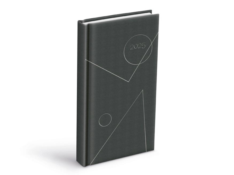 Kancelárske potreby - diár 2025 D802 PU gray 90x170mm denný 7781394