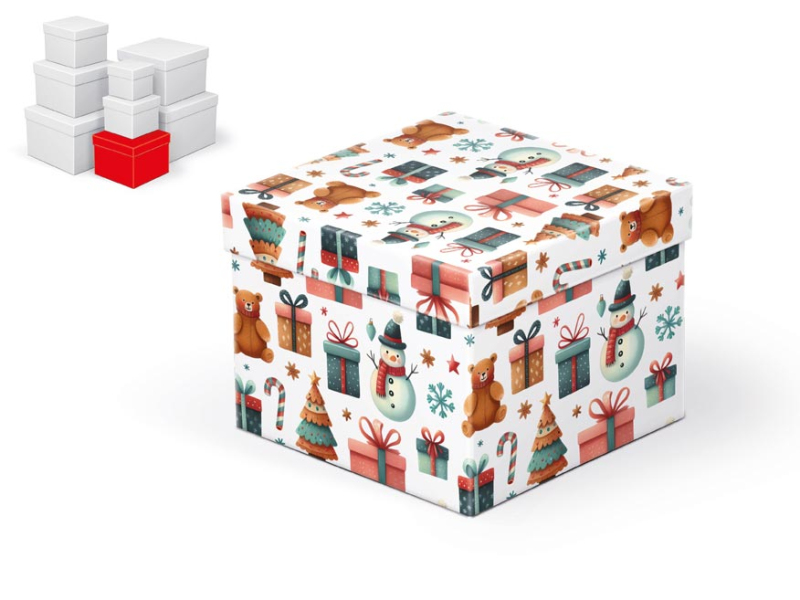 Kancelárske potreby - krabička darčeková vianočná C-V009-D 14x14x11cm 5371163