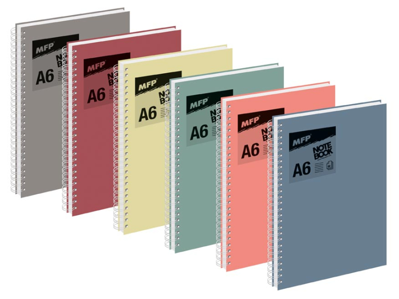 Kancelárske potreby - blok so špirálou A6 linka, 80 listov, mix 2 7501611