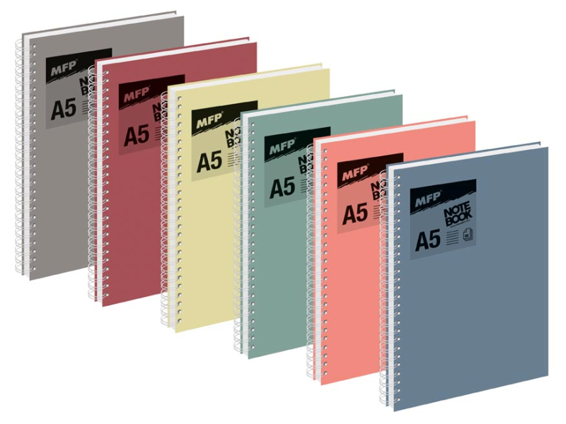 Kancelárske potreby - blok so špirálou A5 linka, 80 listov, mix 2 7501612