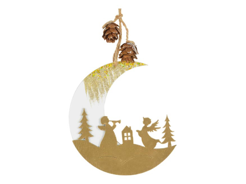 Kancelárske potreby - záves Mesiac drevený 12x13cm 8886098