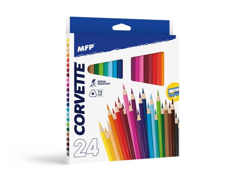 Kancelárske potreby - pastelky 24 triangular so strúhadlom 6330512