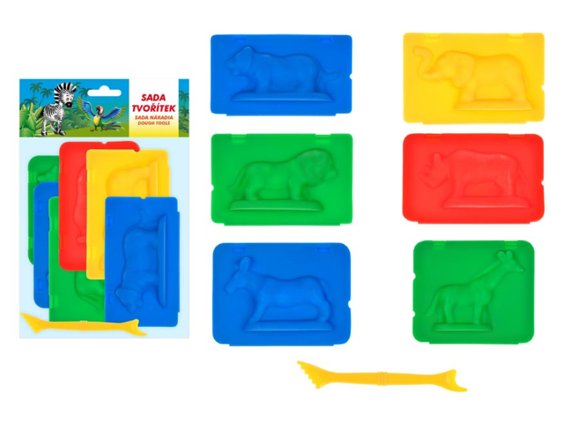 Kancelárske potreby - tvorítka 3D Farm 6+1 animals dough molding tools 5300662