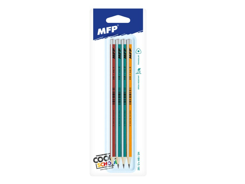 Kancelárske potreby - ceruzka M set 4 triangular 1xč.1+2xč.2+1xč.3 6200241
