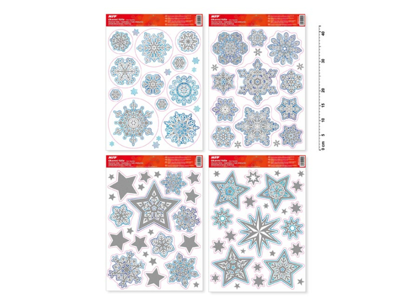 Kancelárske potreby - okenná fólia vianočná gliter VA002 30x42cm 8885722