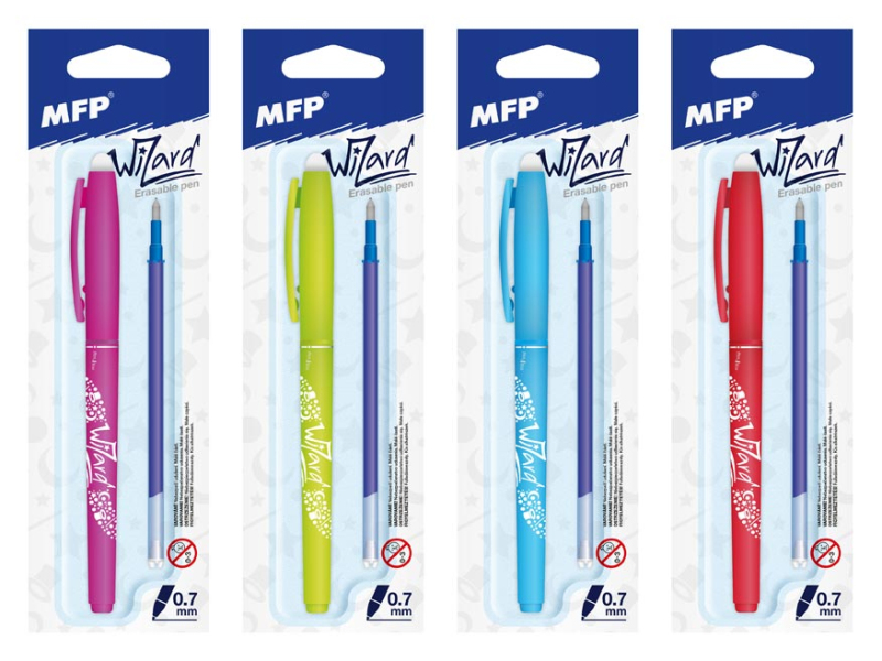 Kancelárske potreby - pero Wizard + náplň na blistri 6001124