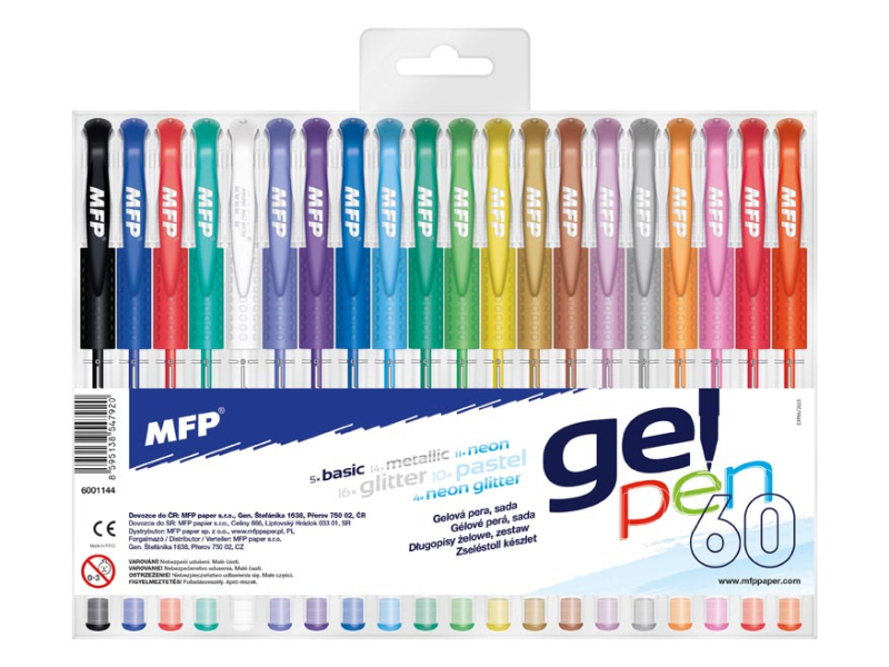 Kancelárske potreby - pero gelové 60ks set 1102- 1012M mix 6001144