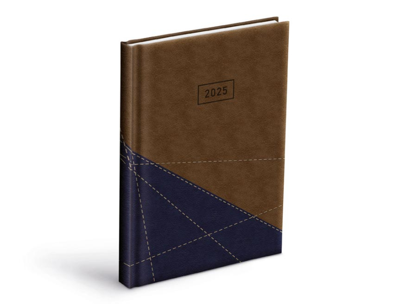 Kancelárske potreby - diár 2025 D801 PU blue/brown denný 7781352