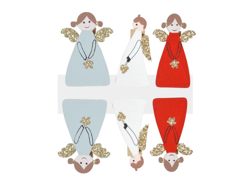 Kancelárske potreby - štipec drevený Anjeli 6ks/4,8cm CJ-22F61B 8886253