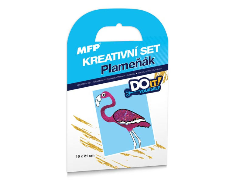 Kancelárske potreby - kreatívny set - Plameňiak - fóliová technika 1041996
