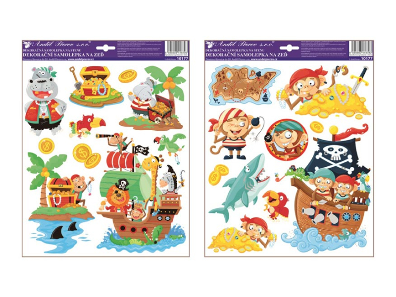 Kancelárske potreby - Samolepiaca dekorácia 10177 piráti 33x29cm