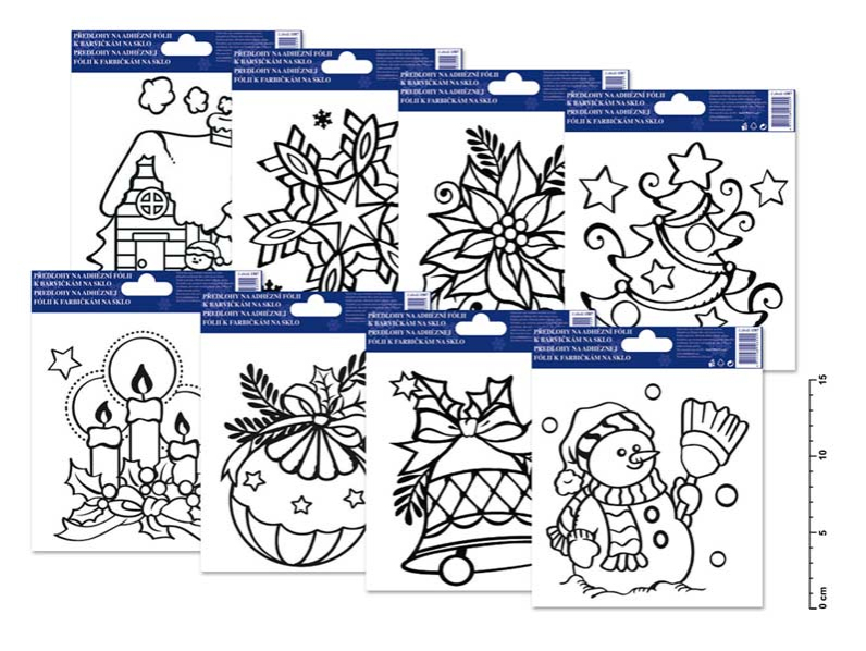 Kancelárske potreby - Predloha 1588 vyvyšená kontúra vianočný mix 17x14cm