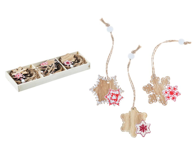 Kancelárske potreby - set 9ks Hviezda drevo s rolničkou 8885817