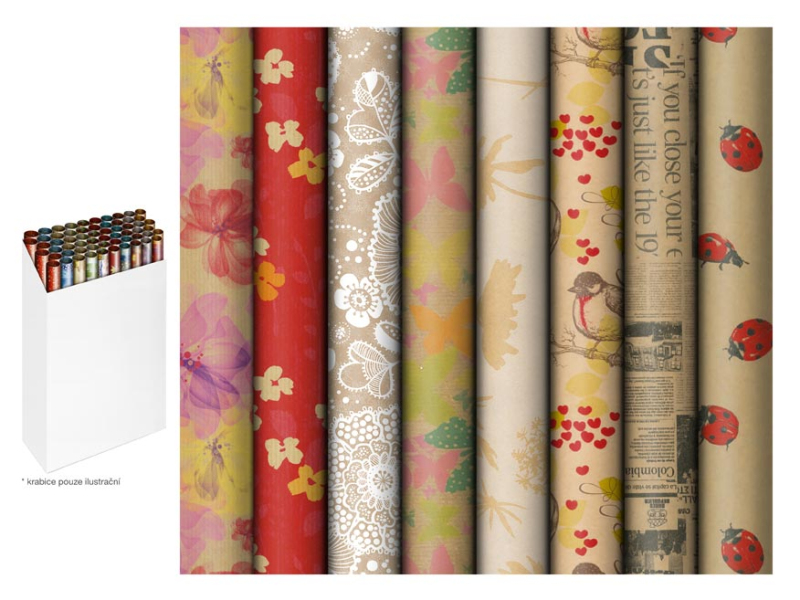 Kancelárske potreby - baliaci papier rolky 200x70 kraft mix č.5 5811799