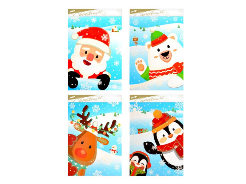 Kancelárske potreby - okenná fólia vianoce gliter VA025 20x30cm 8886078