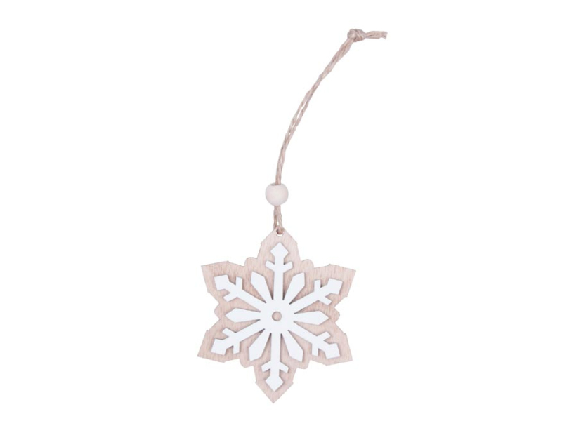 Kancelárske potreby - záves drevený vločka 7cm/2ks c 8886388