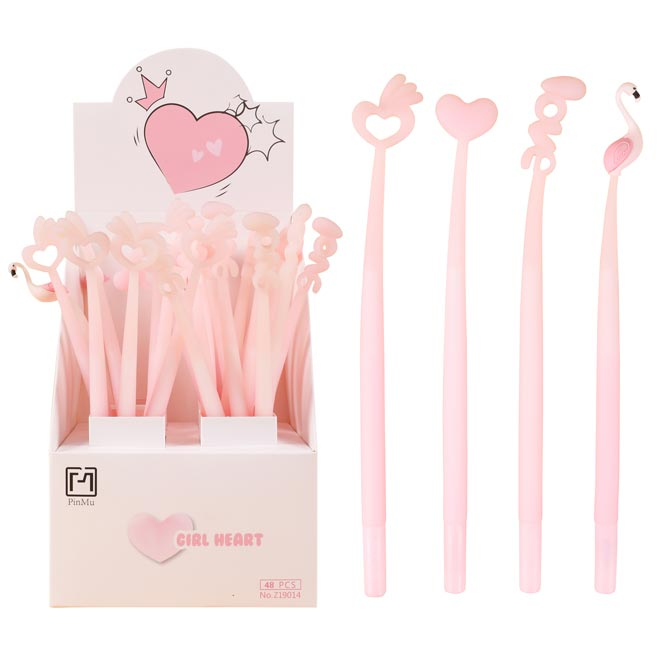 Kancelárske potreby - pero gelové Fancy - Pink Heart 6001386