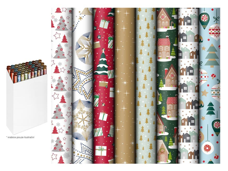 Kancelárske potreby - baliaci papier vianočný rolky 1000x70 mix č.9 5811808