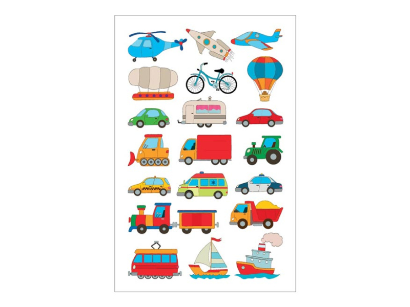 Kancelárske potreby - Tetovacie nálepky 16010 8,5 x 13 cm, dopravné prostriedky