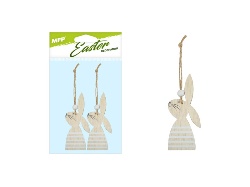 Kancelárske potreby - záves Zajace 2ks/11cm natur drevo 2221617