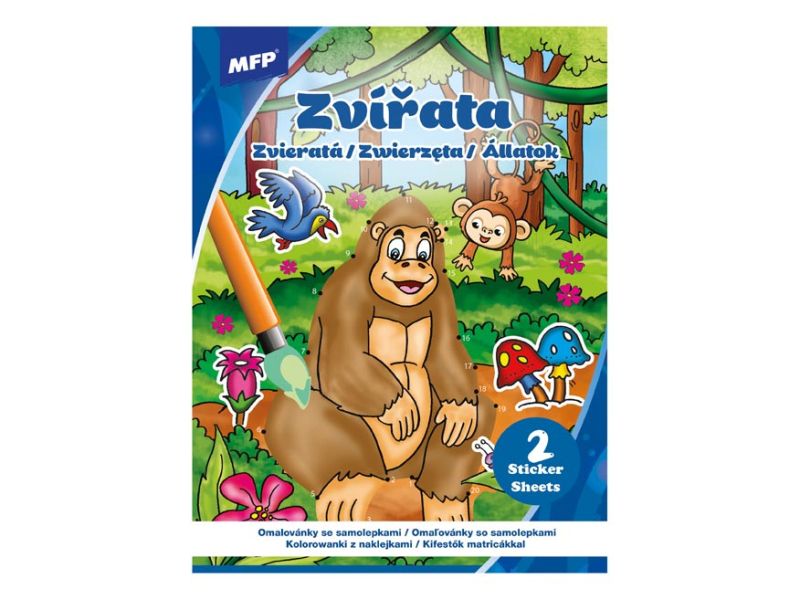 Kancelárske potreby - omaľovánky s nálepkami Zvieratá 210x295mm/32s 5301224