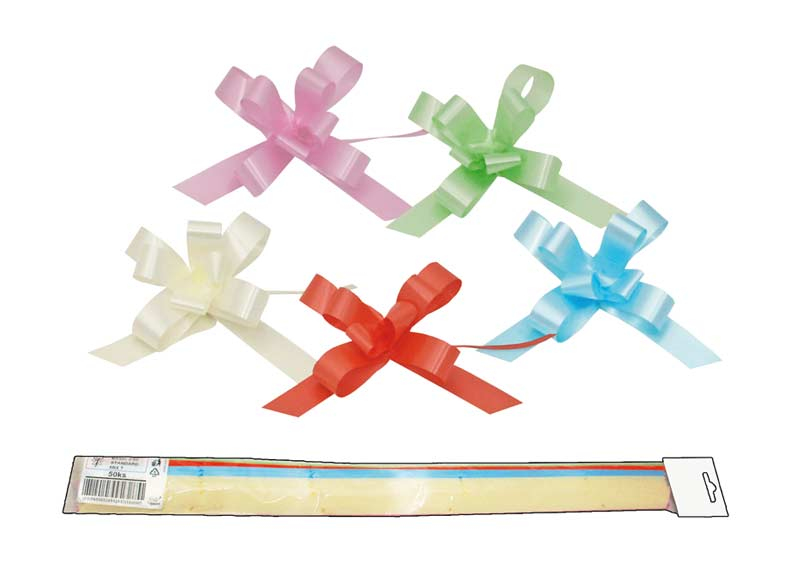 Kancelárske potreby - stuha sťahovacia 2/50 hladká 2 pastel mix 5660205