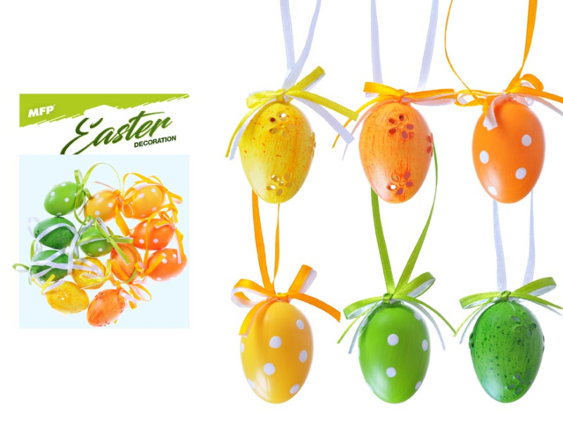 Kancelárske potreby - vajíčka plast 4cm/12ks potlač. 409 2221435