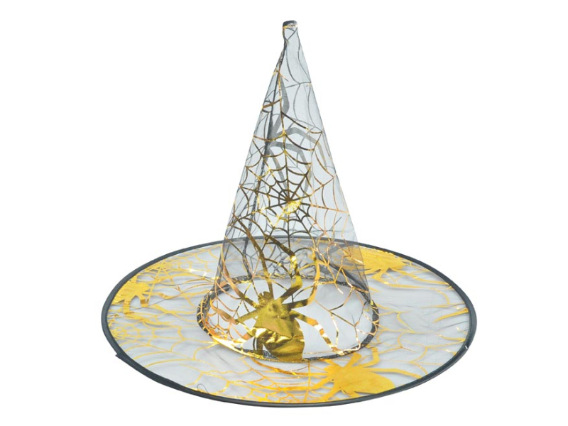 Kancelárske potreby - klobúk čarodejnícky čiernozlatý priehľadný 32x32cm 1042271