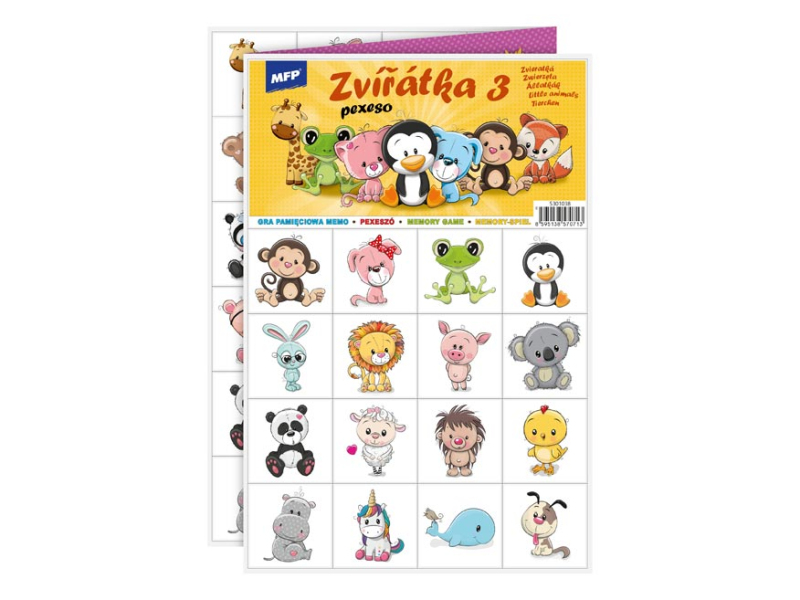Kancelárske potreby - pexeso 3xA4 Zvieratká 3 5301038