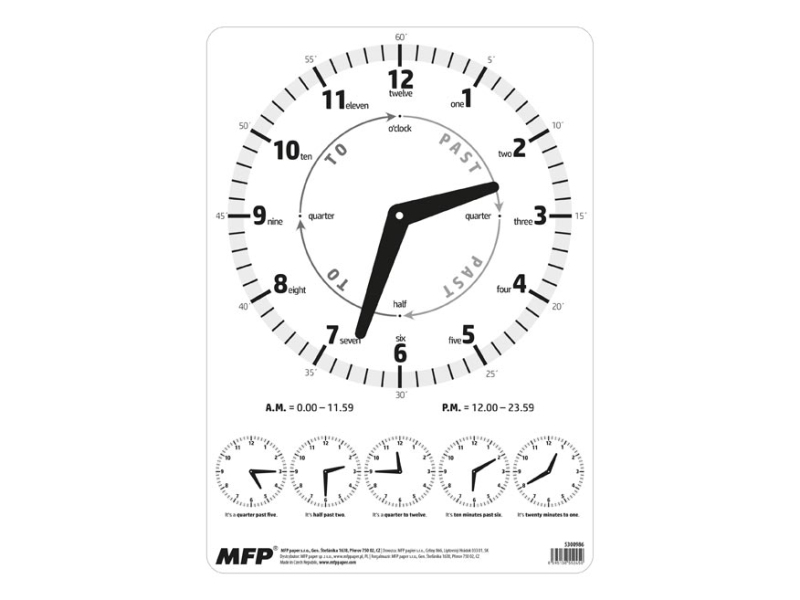 Kancelárske potreby - hodiny - učebná pomôcka 5300986