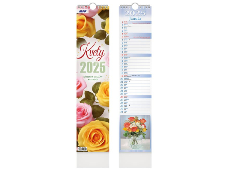 Kancelárske potreby - sK Kalendár 2025 viazankový Kvety - mesačný 1061618