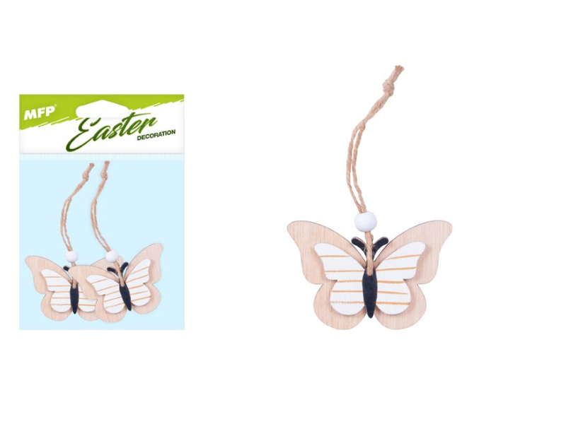 Kancelárske potreby - záves motýľ 2ks 9cm drevo 2221761