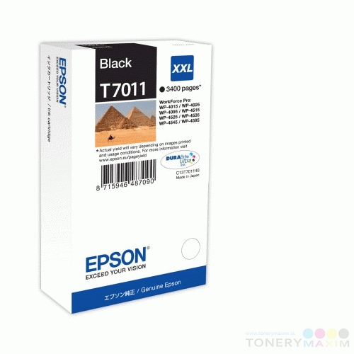 Epson - EPSON Originál WorkForce WP4000,WP4500 black XXL 3.400 strán - C13T70114010