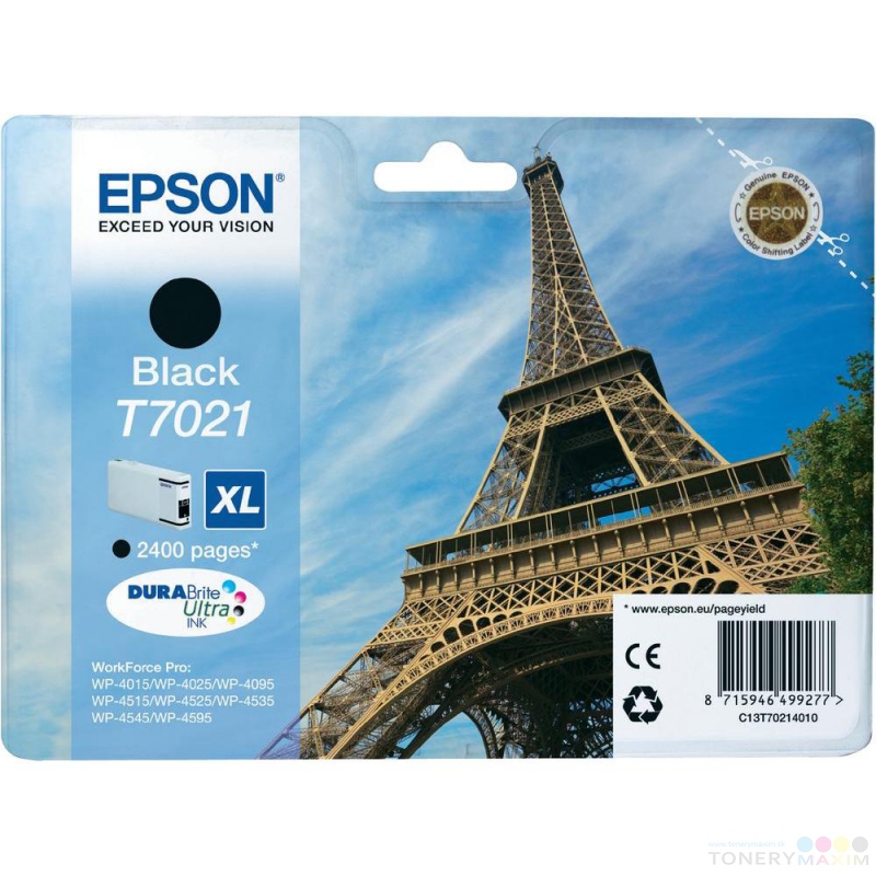 Epson - EPSON Originál WorkForce WP4000,WP4500 black XL 2.400 strán - C13T70214010
