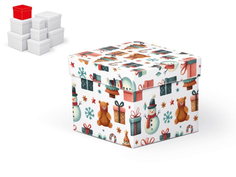 Kancelárske potreby - krabička darčeková vianočná C-V009-C 12x12x10cm 5371162