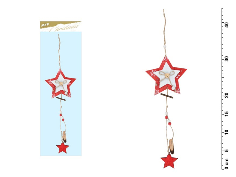 Kancelárske potreby - záves Hviezda červená 44x12cm JK- 6067A 8885696