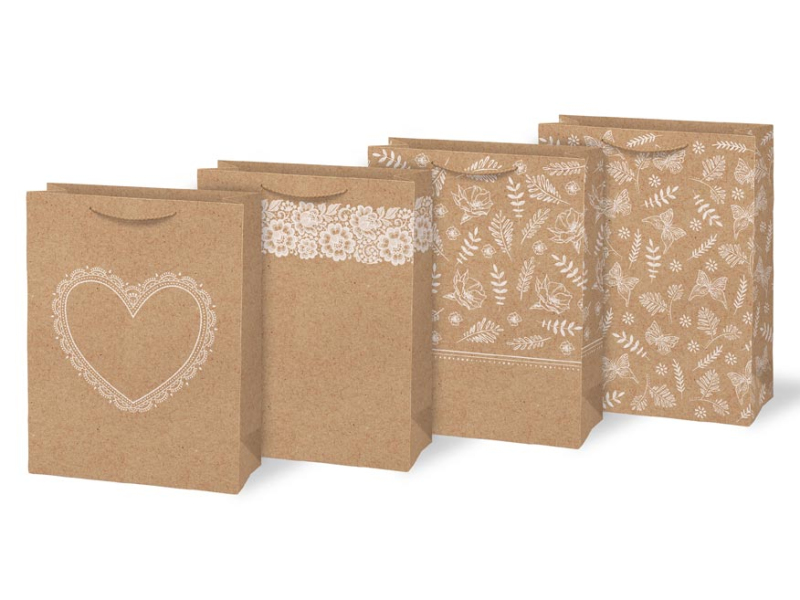 Kancelárske potreby - taška darčeková L KRAFT mix č. 1 260x340x140 5251404