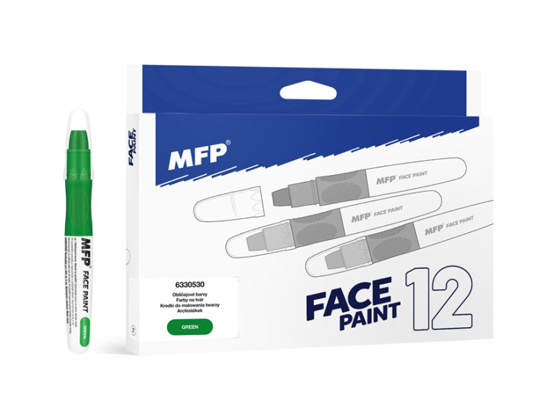 Kancelárske potreby - farba na tvár zelená 6330530