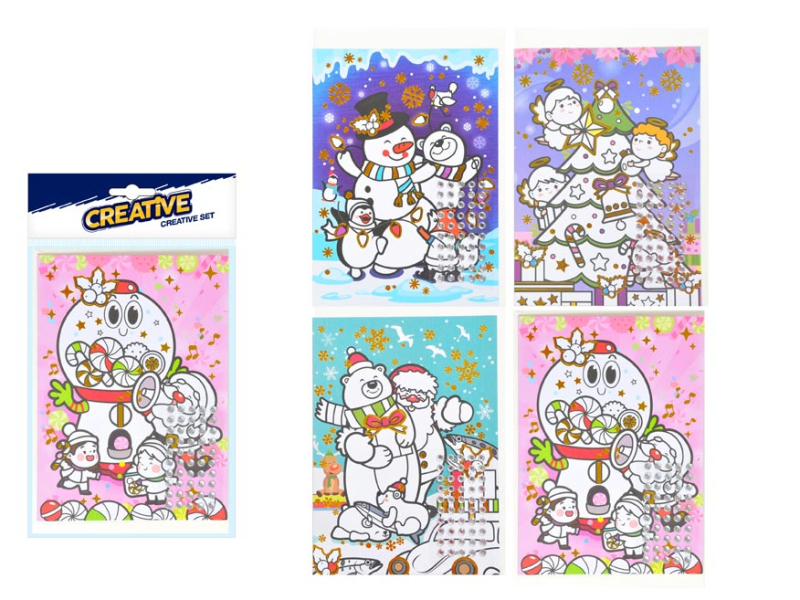 Kancelárske potreby - kreatívny set vianočný prianie s kamienkami + obálka140x230mm 8882329