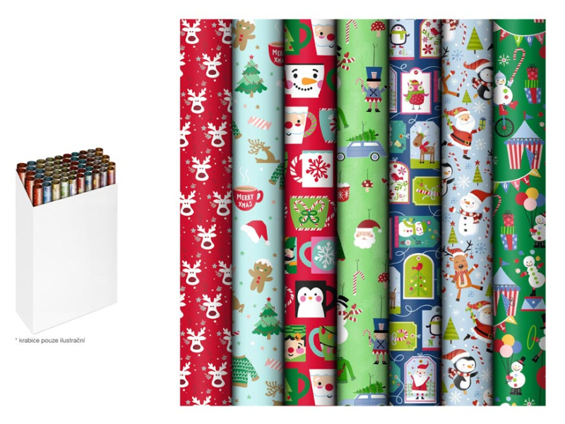 Kancelárske potreby - baliaci papier vianočný rolky 200x70 Detský mix č.9 5811809