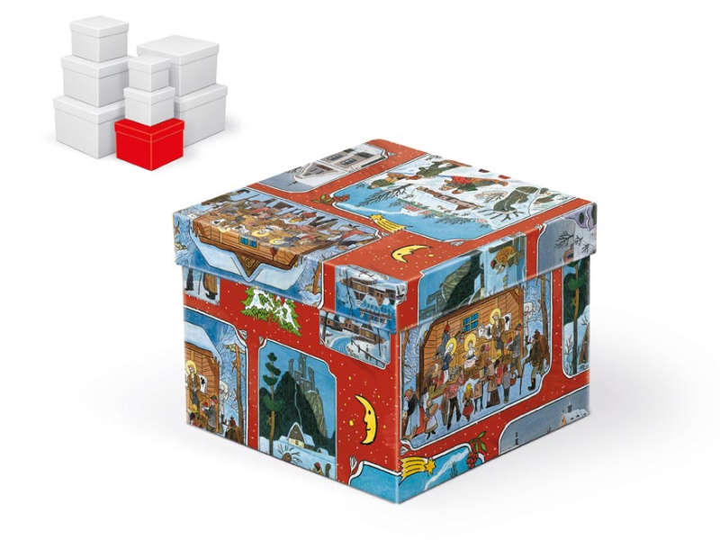 Kancelárske potreby - krabička darčeková vianočná C-V005-DL 14x14x11cm 5370773