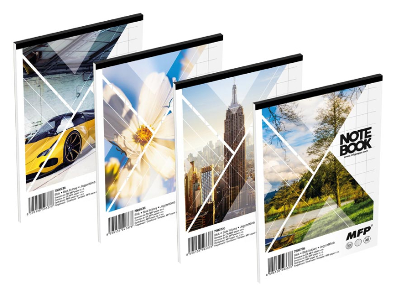 Kancelárske potreby - blok A6 štvorčekový 50l mix 7500736