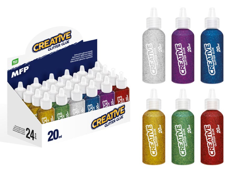 Kancelárske potreby - lepidlo glitrové 20ml mix farieb 6330632